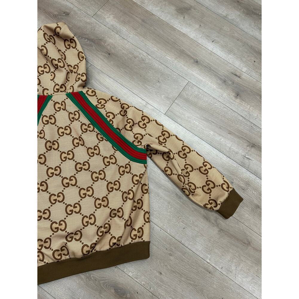 GUCCI Jumbo GG Zipped Hoodie Sweater Brown size XL SF - Picture 8 of 12